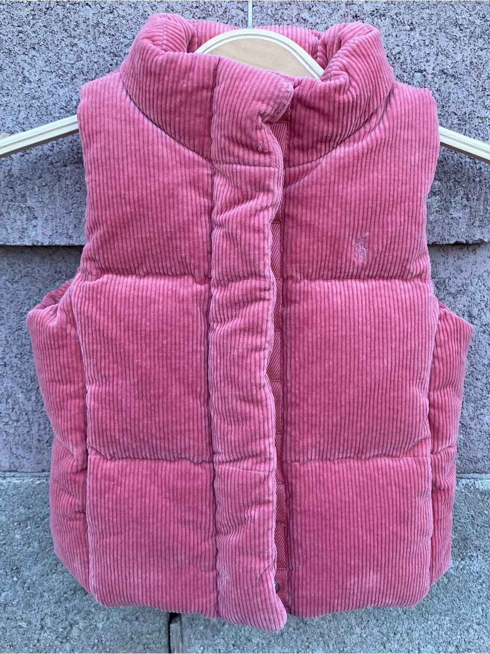Polo Ralph Lauren Stretch Corduroy Down Puffer Vest Kids 4 4T Pink